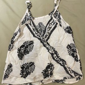 Shein overlapping feather tank top